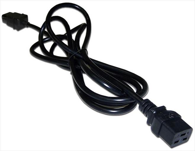 Шнур питания C19-C14, 3х0.75, 220В, 10А, черный, 0.5 метра (LAN-PP19/14-0.5-BK) фото 1