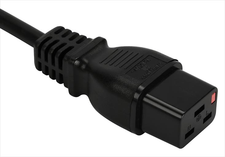 Шнур питания с блокировкой C19-C20, 3х1.5, 220В, 16А, черный, 5 метров (LAN-PP19L/20-5.0-BK) фото 2