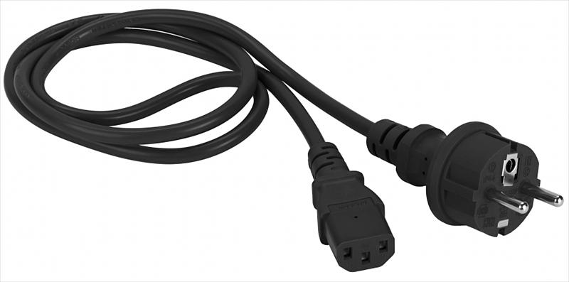 Шнур питания C13-Schuko прямая, 3х0.75, 220В, 10А, черный, 7 метров (LAN-PP13/SH-7.0-BK) фото 1