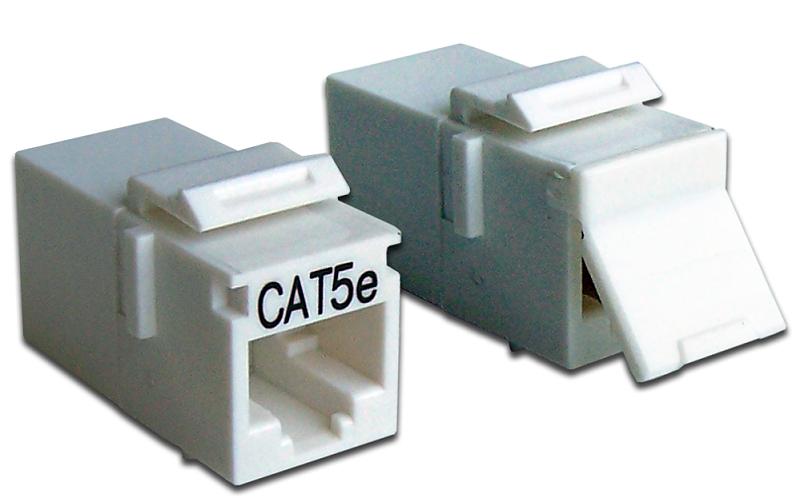Повторитель портов RJ-45, неэкранированный, кат.5E, формата Keystone, белый (LAN-KCP45U5E-WH) фото 1