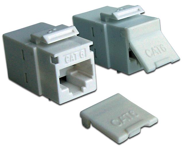 Повторитель портов RJ-45, неэкранированный, кат.6, формата Keystone, белый (LAN-KCP45U6-WH) фото 1