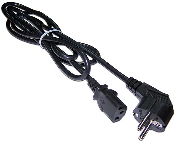 Шнур питания C13-Schuko, 3х0.75, 220В, 10А, черный, 0.5 метра (LAN-PP13/SH-0.5-BK) фото 1
