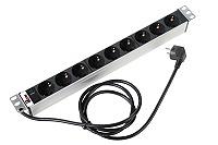 Блок розеток Rem-16 с инд., 9 Schuko, 16 A, алюм., 19", шнур 3 м (R-16-9S-I-440-3) фото 1