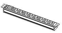 Блок розеток Rem-10 без шнура с выкл., 8 Schuko, вход IEC 60320 C14, 10A, алюм., 19" (R-10-8S-V-440-Z) фото 1