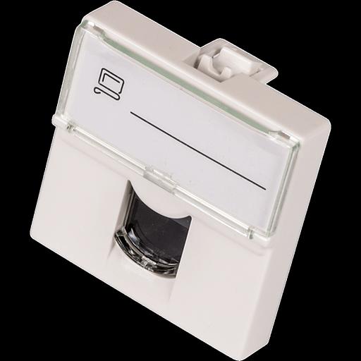 Вставка Mosaic 45x45, RJ-45 UTP, кат.6, со шторкой и увеличенным окном маркировки, белая (LAN-SIP-23U6-WH) фото 1