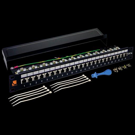 Патч-панель LANMASTER 24 порта, STP, кат.5E, 1U (LAN-PPL24S5E) фото 1