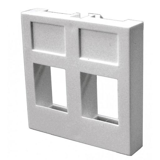 Вставка 45х45 на 2 кейстоуна без шторок, белая (LAN-SIP-24R-WH) фото 1