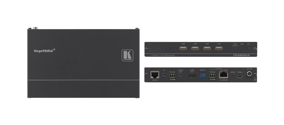 Kramer TP-590RXR Приемник HDMI, Аудио, RS-232, ИК, USB по витой паре HDBaseT; поддержка 4К60 4:2:0, POE (50-80319190) фото 1