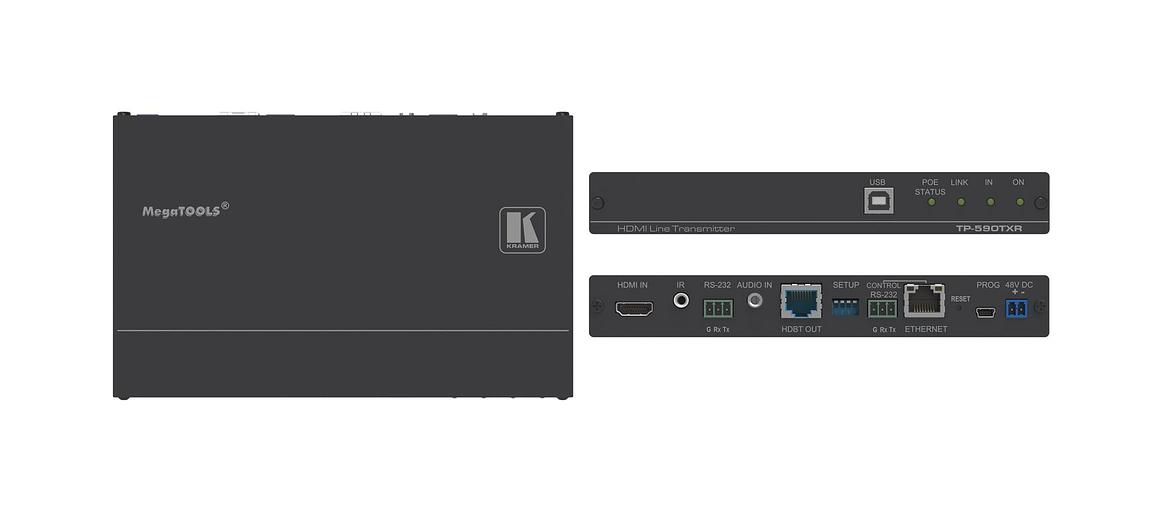 Kramer TP-590TXR Передатчик HDMI, Аудио, RS-232, ИК, USB по витой паре HDBaseT; поддержка 4К60 4:2:0, POE (50-80317090) фото 1
