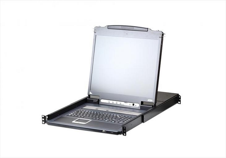 Квм переключатель ATEN 17" 1-Local/Remote Share Access 8-Port PS/2-USB VGA Single Rail LCD KVM over IP switch (CL5708IM-ATA-RG) фото 1
