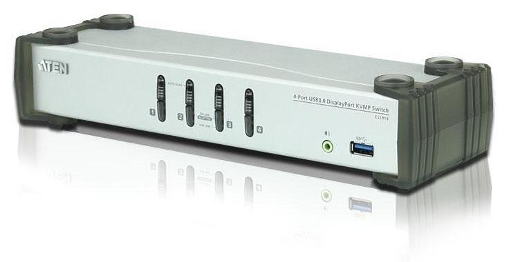 Квм переключатель ATEN 4-Port USB 3.0 DisplayPort KVMP™ Switch (Cables included) (CS1914-AT-G) фото 1
