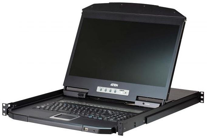 Квм консоль ATEN 18.5" 8-Port PS/2-USB VGA Single Rail WideScreen LCD KVM Switch (CL3108NX-ATA-RG) фото 1