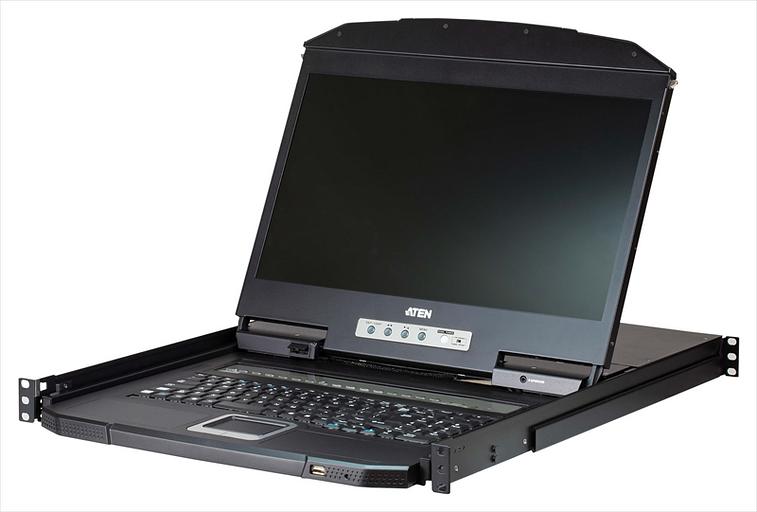 Квм консоль ATEN 18.5" 16-Port PS/2-USB VGA Single Rail WideScreen LCD KVM Switch (CL3116NX-ATA-RG) фото 1