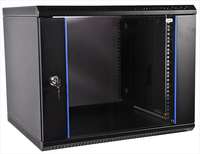 Шкаф цмо Шкаф телекоммуникационный настенный разборный 6U (600х350) дверь стекло, цвет черный (ШРН-Э-6.350-9005) фото 1