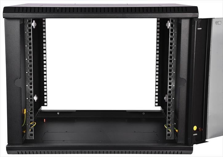 Шкаф цмо Шкаф телекоммуникационный настенный разборный 6U (600х350) дверь стекло, цвет черный (ШРН-Э-6.350-9005) фото 2