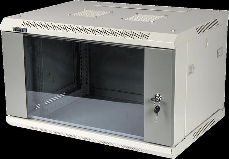 Шкаф настенный серии Pro, 9U 600x800, стеклянная дверь (TWT-CBWPG-9U-6x8-GY) фото 1
