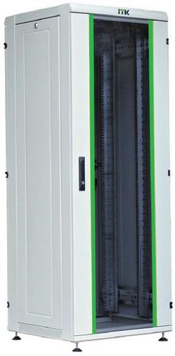 ITK Шкаф сетевой 19" LINEA N 42U 600х600 мм стеклянная передняя дверь серый (LN35-42U66-G) фото 1
