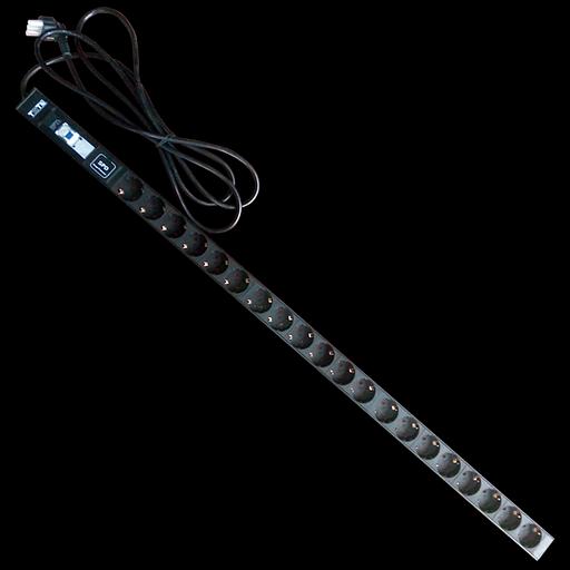 Вертикальный блок розеток, 20xSchuko, 250V, 16A, шнур 3 метра, вилка Schuko (TWT-PDV-20GS-GP) фото 1