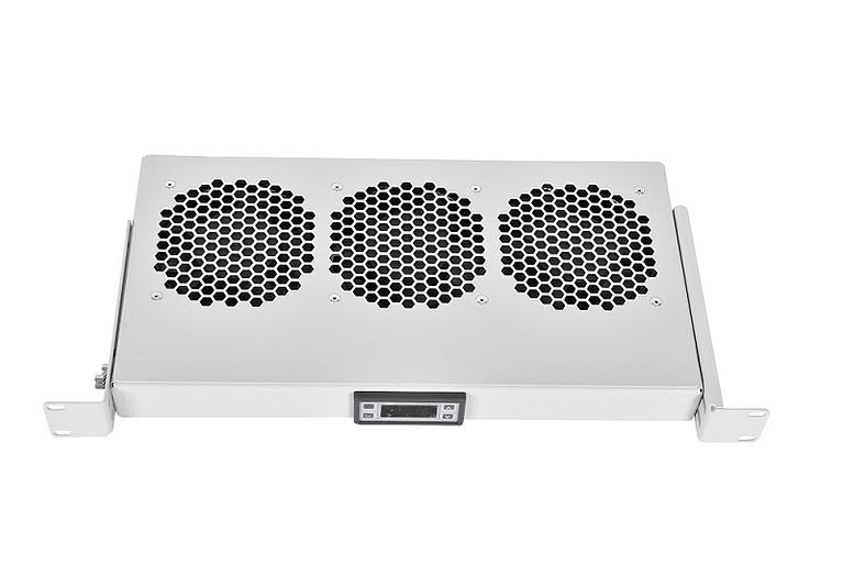 Модуль вентиляторный 19" 1U, 3 вентилятора, регул. глубина 200-310 мм с контроллером (R-FAN-3K-1U) фото 1