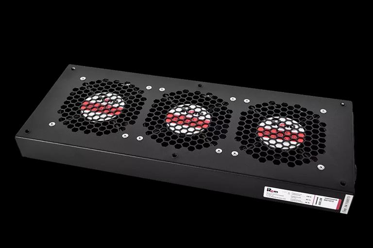 Модуль вентиляторный, 3 вентилятора, колодка, цвет черный (R-FAN-3J-9005) фото 2