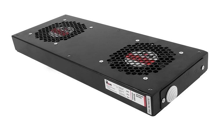 Модуль вентиляторный, 2 вентилятора, колодка, чёрный (R-FAN-2J-9005) фото 1