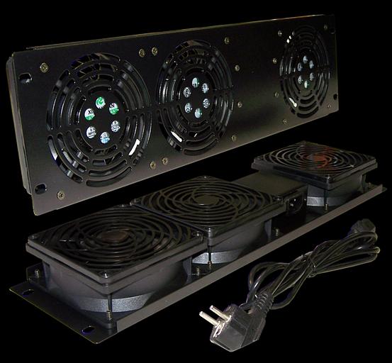 Блок 2-х вентиляторов 19" вертикальный, без термостата, 3U (TWT-CB-FANV2-RACK) фото 1