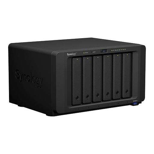 Система хранения данных Synology QC2,2GhzCPU/4GbDDR4(upto32)/RAID0,1,10,5,6/upto 6hot plug HDD SATA(3,5' or 2,5')(upto16 with 2xDX517)+2 M.2 slots 2280/3xUSB3.2/4GigE(+1Expslot)/iSCSI/2xIPcam(upto40)/1xPS/3YW (DS1621+) фото 1