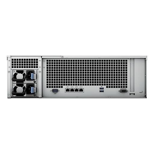 Система хранения данных Synology Rack 3U QC2,1GhzCPU/4Gb(upto 32)/RAID0,1,10,5,6/upto 16hot plug HDDs SATA(3,5' or 2,5')(upto 28 with RX1217)/2xUSB/4GE (1xExpslot)/iSCSI/2xIPcam(upto 40)/2xPS/no rail/3YW repl RS2818RP+ (RS2821RP+) фото 3