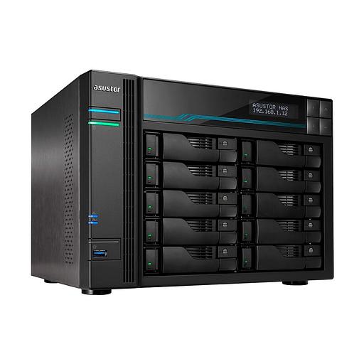 Сетевое хранилище ASUSTOR AS7110T 10-Bay NAS/Media player/Intel Xeon E-2224 3.4GHz up to 4.6GHz(Quad-Core), 8GB SO-DIMM DDR4, noHDD(HDD,SSD),/10x1GbE+3x2,5Gbe(LAN)/3xUSB3.2,HDMI/M.2/4ip camera license; 90IX01D1-BW3S1 (AS7110T) фото 1