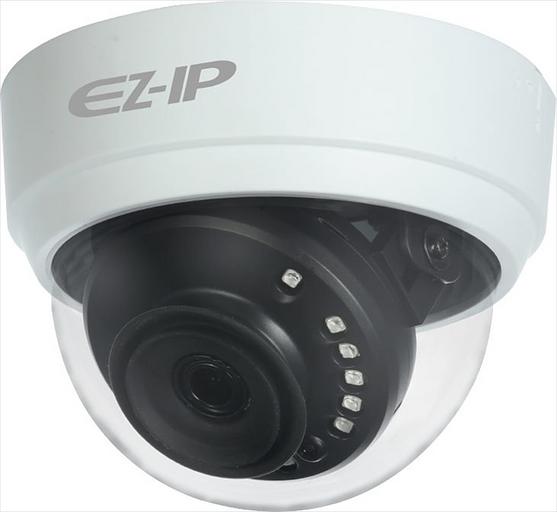 EZ-IP Видеокамера HDCVI купольная, 1/2.7" 2Мп КМОП25к/с при 1080P, 25к/с при 720P3.6мм фиксированный объектив20м ИК, Smart IR, ICR, OSD, 4в1(CVI/TVI/AHD/CVBS)Пластиковый корпус (EZ-HAC-D1A21P-0360B) фото 1