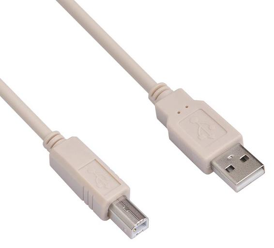 Кабель Buro USB2.0-AM/BM-3 USB A(m) USB B(m) 3м серый фото 3