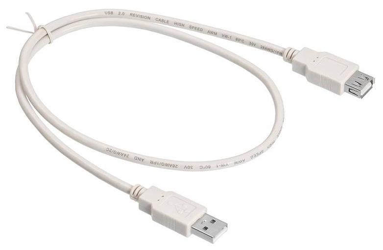 Кабель-удлинитель Buro USB2.0-AM-AF-0,75M USB A(m) USB A(f) 0.75м белый фото 1