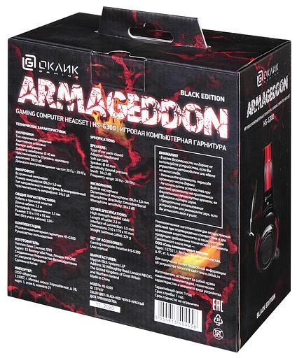 Наушники с микрофоном Оклик HS-G300 ARMAGEDDON черный/красный 2.3м мониторные оголовье (337457) фото 9