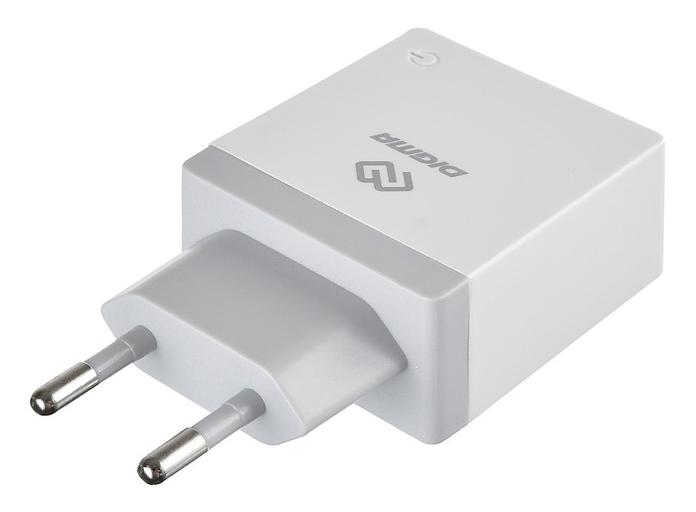 Сетевое зар./устр. Digma DGWC-1U-2.1A-WG 2.1A универсальное белый фото 2