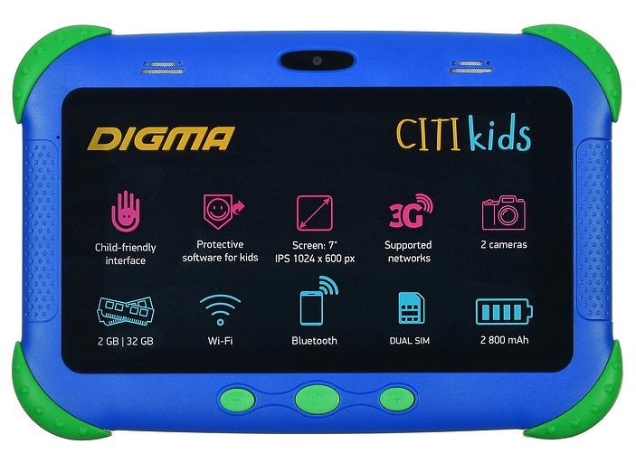 Планшет Digma CITI Kids MT8321 (1.3) 4C RAM2Gb ROM32Gb 7" IPS 1024x600 3G Android 9.0 синий 2Mpix 0.3Mpix BT WiFi Touch microSDHC 64Gb minUSB 2800mAh фото 4