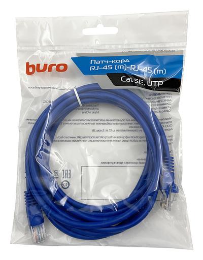Патч-корд Buro UTP 4 пары cat5E CCA molded 3м синий RJ-45 (m)-RJ-45 (m) фото 2
