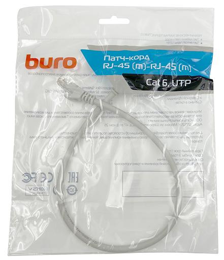 Патч-корд Buro UTP 4 пары cat6 CCA molded 0.5м серый RJ-45 (m)-RJ-45 (m) фото 1
