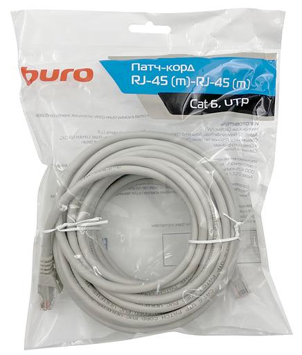 Патч-корд Buro UTP 4 пары cat6 CCA molded 10м серый RJ-45 (m)-RJ-45 (m) фото 1