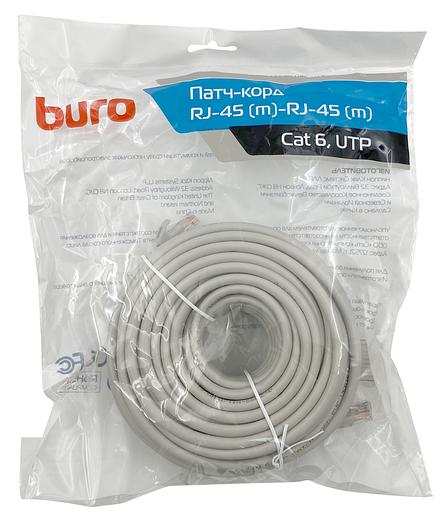 Патч-корд Buro UTP 4 пары cat6 CCA molded 20м серый RJ-45 (m)-RJ-45 (m) фото 1
