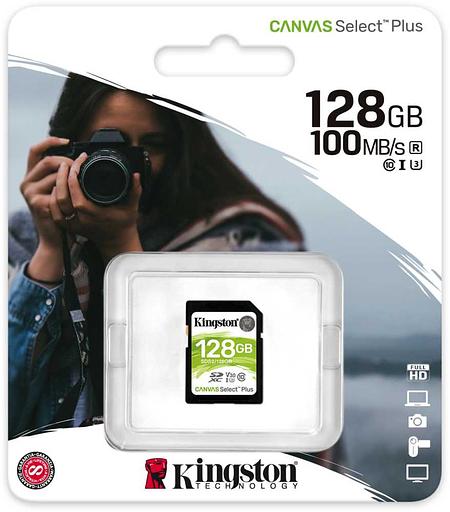 Флеш карта SDXC 128Gb Class10 Kingston SDS2/128GB Canvas Select Plus w/o adapter фото 3
