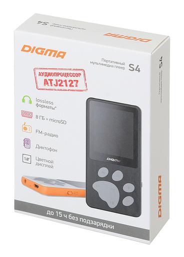 Плеер Hi-Fi Flash Digma S4 8Gb черный/серый/1.8"/FM/microSDHC фото 8