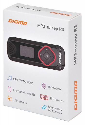 Плеер Flash Digma R3 8Gb черный/0.8"/FM/microSDHC/clip фото 10