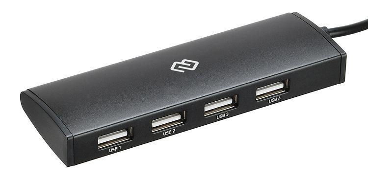 Разветвитель USB-C Digma HUB-4U2.0-UC-B 4порт. черный фото 1