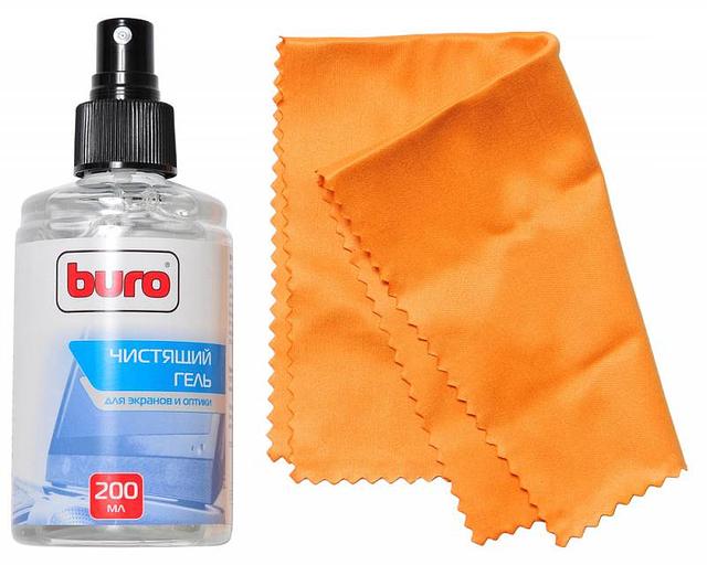 Чистящий набор (салфетки + гель) Buro BU-Gscreen для экранов и оптики 200мл фото 1