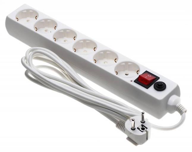 Сетевой фильтр Buro 600SH-16-3-W 3м (6 розеток) белый (коробка) фото 1