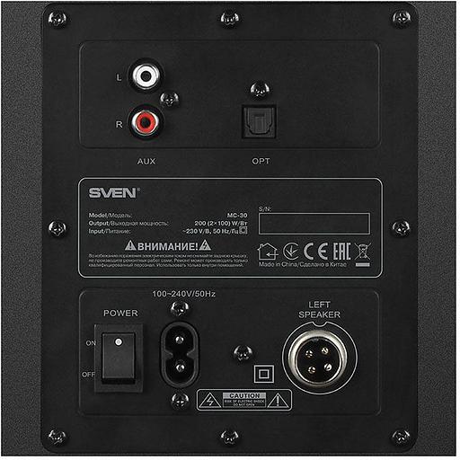 SVEN MC-30, чёрный, акустическая система 2.0, мощность 2x100Вт (RMS), пульт ДУ, Bluetooth, Optical Sven SV-018894 фото 8