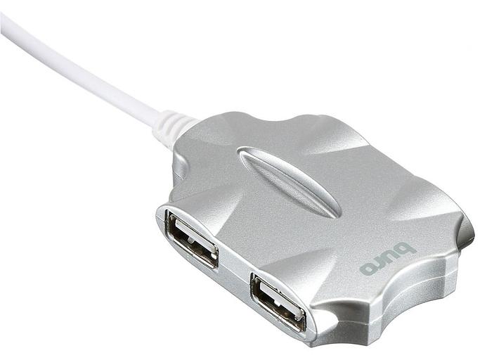 Разветвитель USB 2.0 Buro BU-HUB4-0.5-U2.0-Candy 4порт. серебристый фото 3