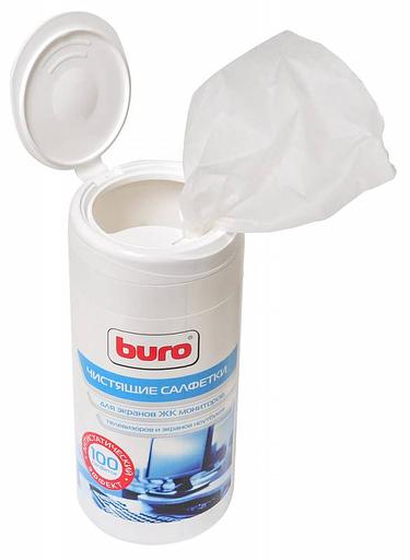 Салфетки Buro BU-Tscreen для экранов мониторов/плазменных/ЖК телевизоров/ноутбуков туба 100шт влажных фото 2