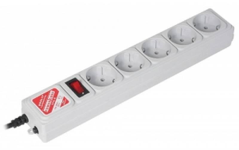 Сетевой фильтр Powercube SPG-B-15-GREY 5м (5 розеток) серый (коробка) фото 1