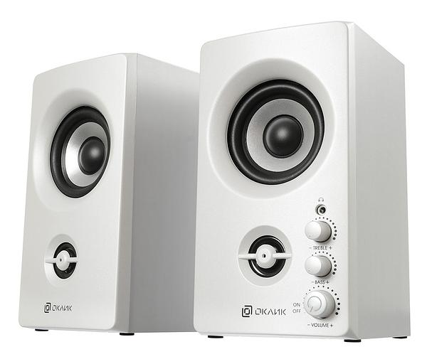 Колонки Оклик OK-164 2.0 белый 30Вт фото 1